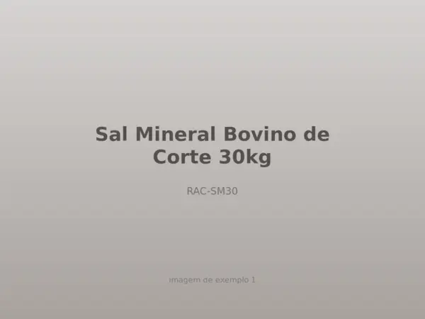 Sal Mineral Bovino de Corte 30kg
